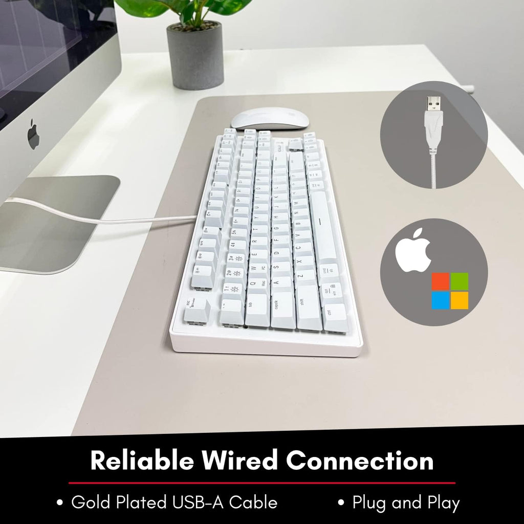 TKL USB Wired Mechanical Keyboard with Brown Switches G798836