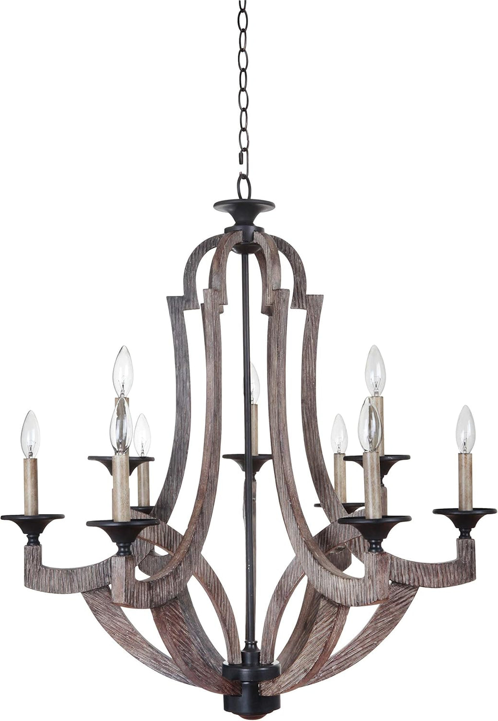 5-Light Candle Chandelier, Weathered Pine U38902