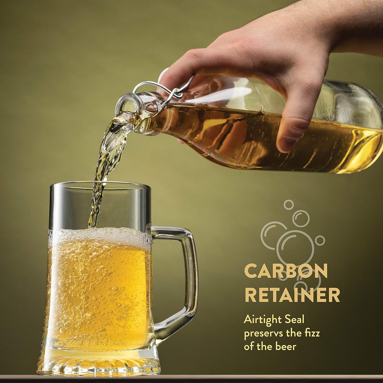Clear Glass Swing Top Bottles 6 Pack 1 Liter I508