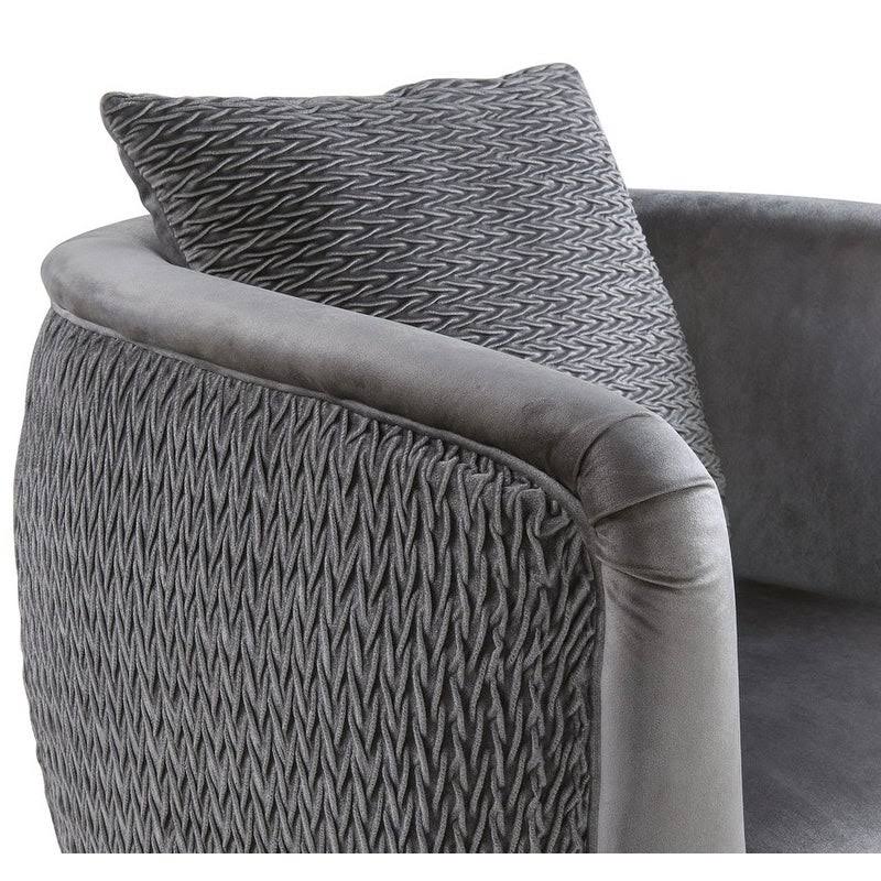 Blush Pink Velvet Barrel Accent Chair with Metal Legs G41992