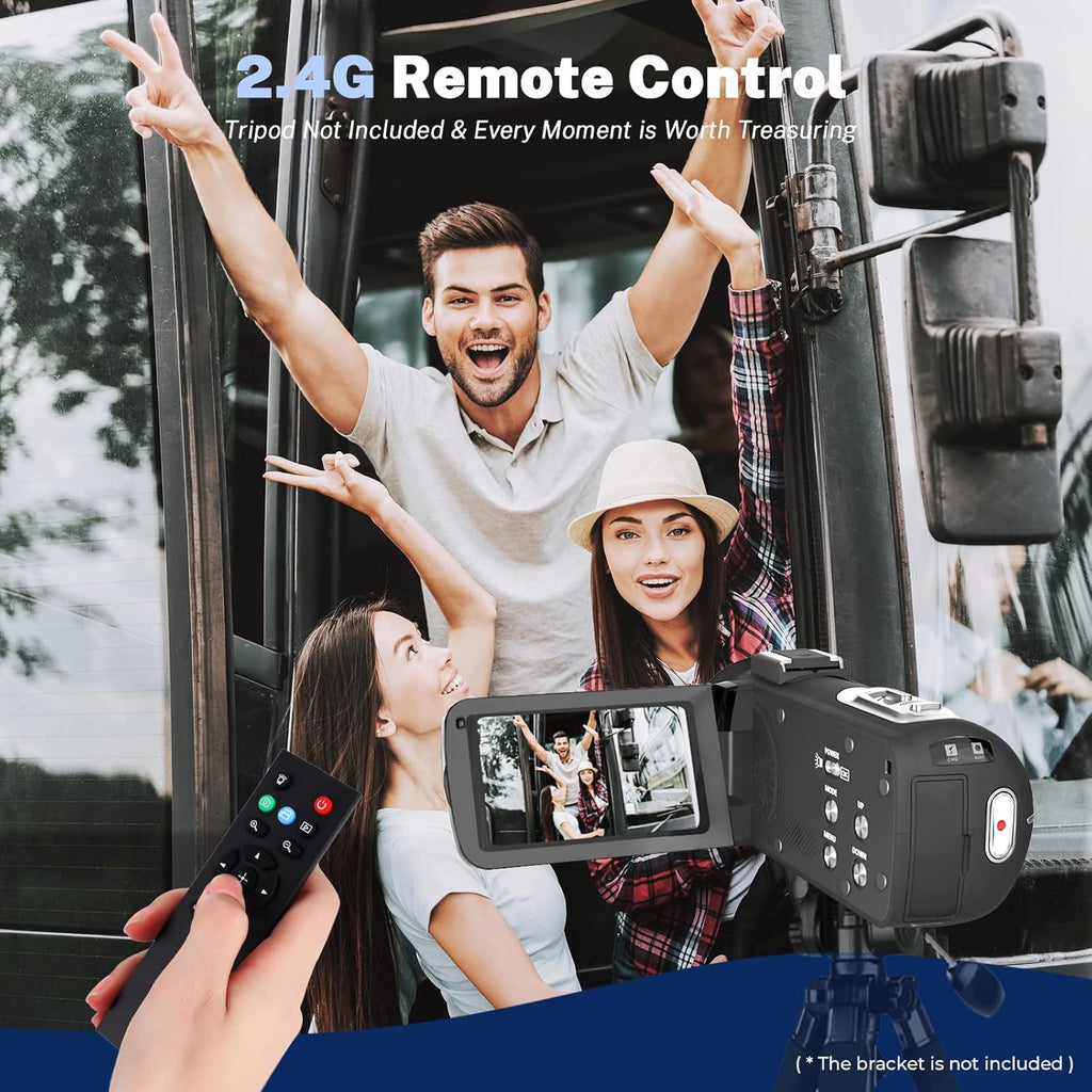 2.7K 30FPS 36MP 3.0 Inch IPS Touch Screen Camcorder with 2.4G Remote Control and Battery Charger U885345