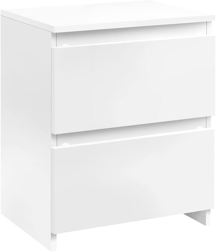 White 2-Drawer End Table A48985