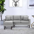Light Gray Polyester Blend Reversible Sofa and Chaise with Ottoman B5919