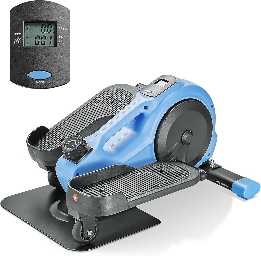 Under Desk Elliptical Pedal Exerciser with 8 Levels Adjustable Magnetic Resistance and LCD Monitor O282334