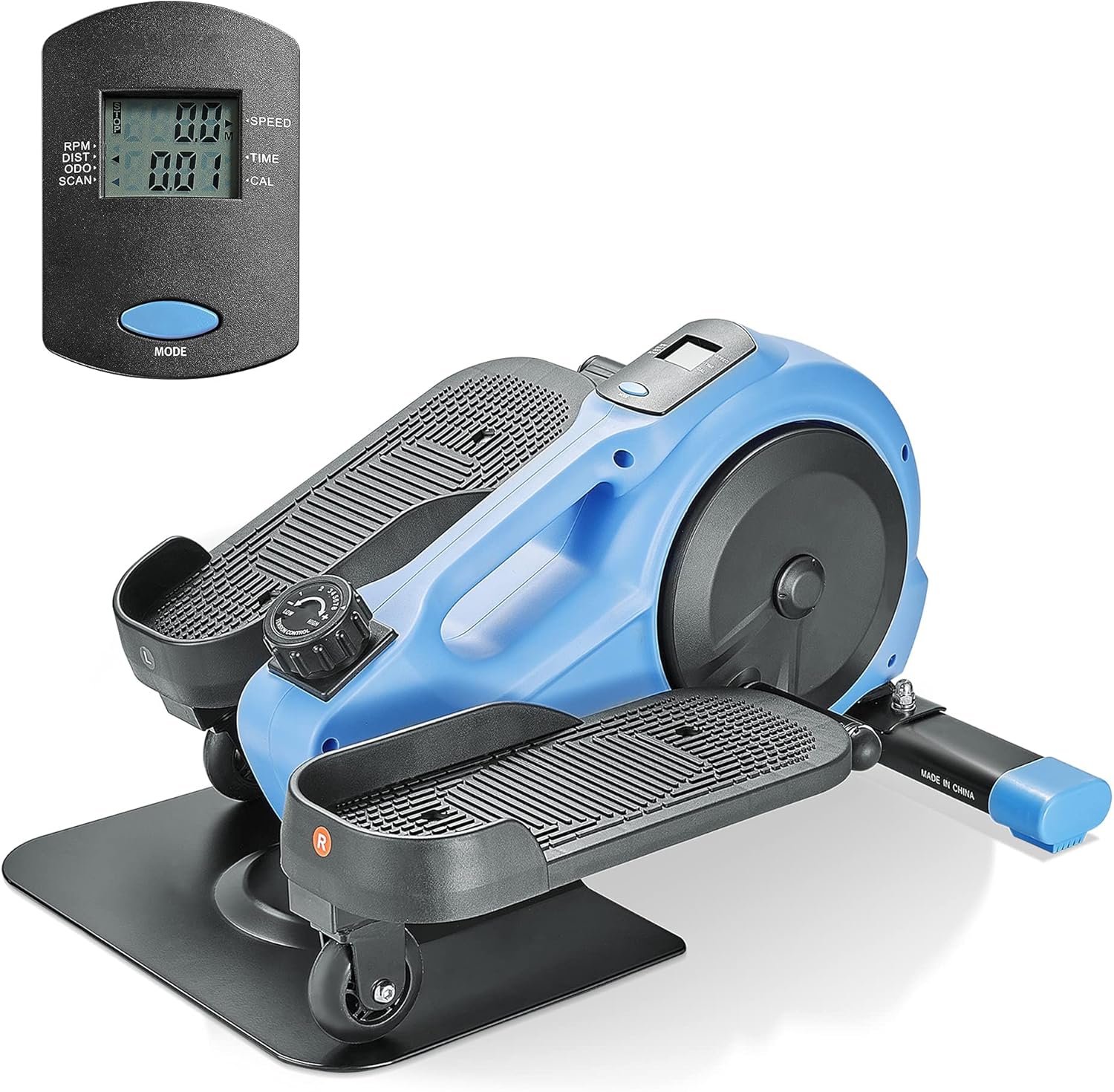Under Desk Elliptical Pedal Exerciser with 8 Levels Adjustable Magnetic Resistance and LCD Monitor O282334