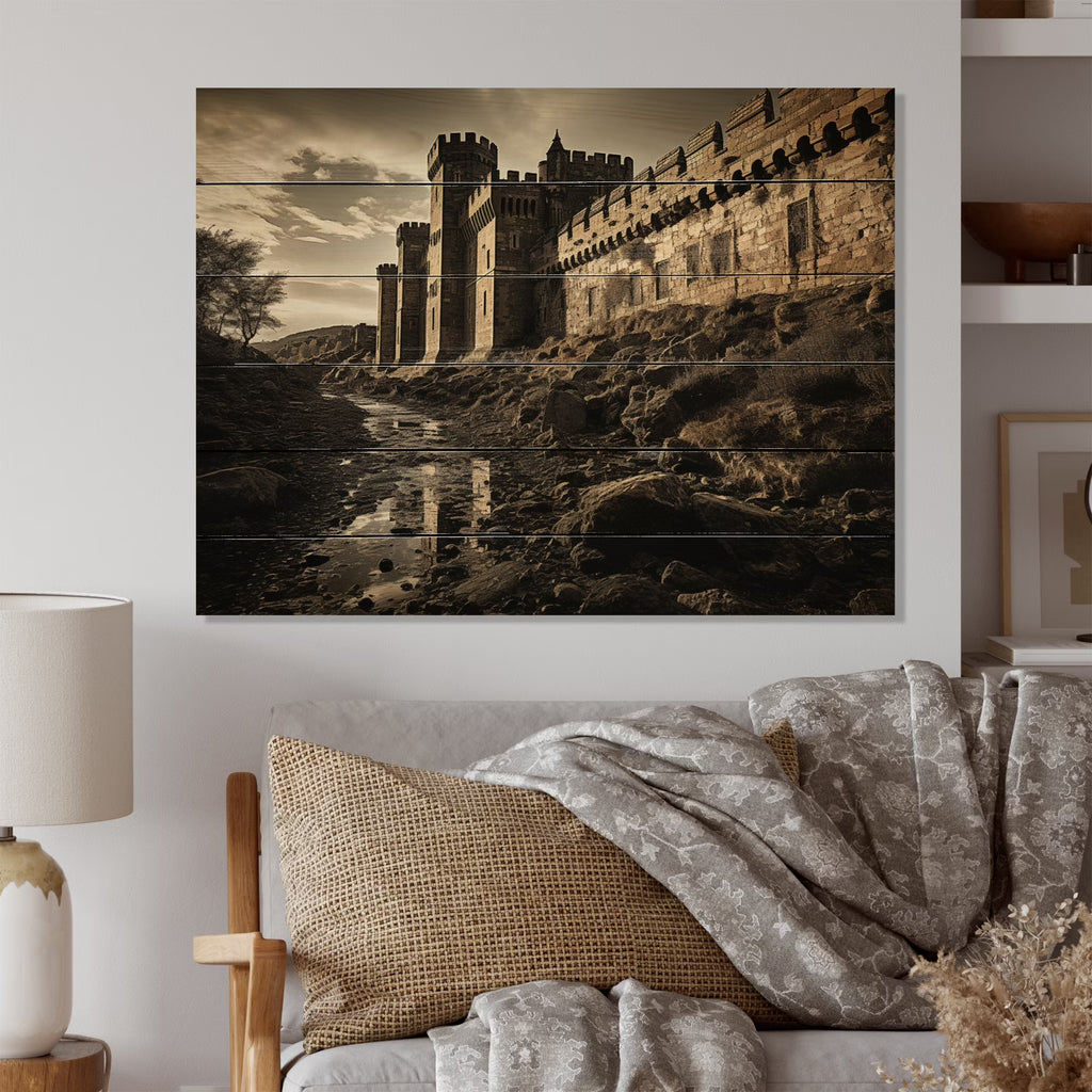 Natural Pine Wood Architecture Print Z915