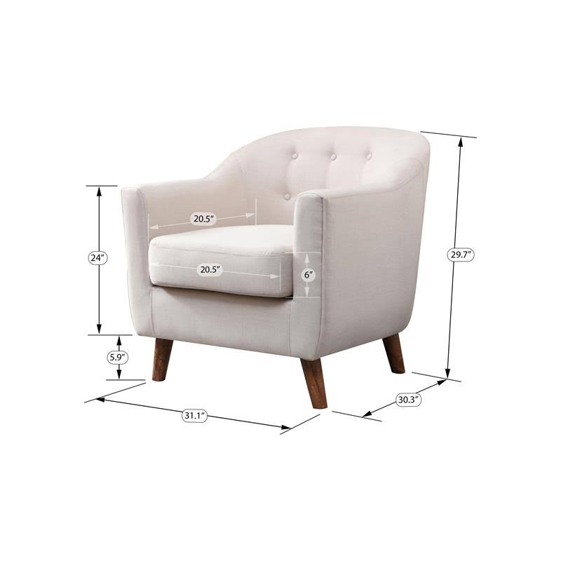 Cream Fabric Upholstered Accent Chair T117