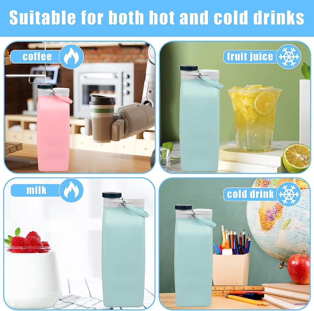 2PCS Collapsible 20oz Silicone Water Bottles M94008