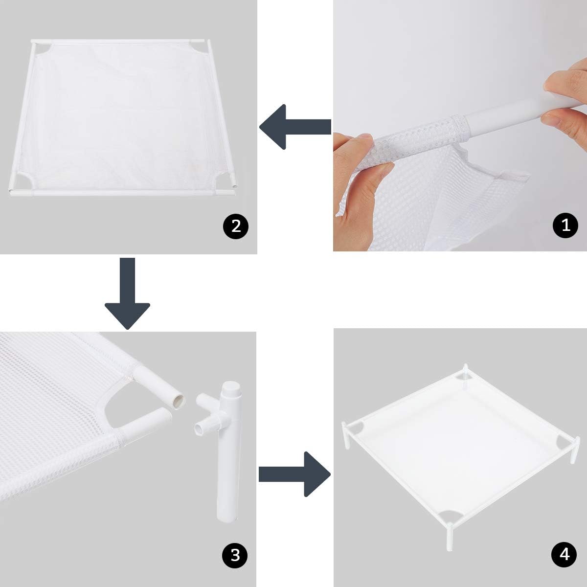 White 4-Pack Stackable Mesh Laundry Drying Rack H114091
