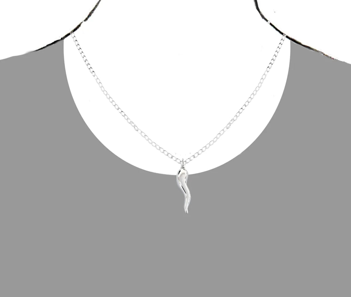 Italian Horn Curb Chain Necklace 18 20 24 Inches A762119