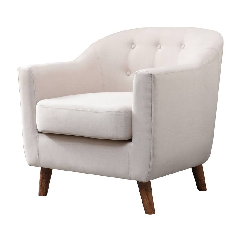 Cream Fabric Upholstered Accent Chair T117