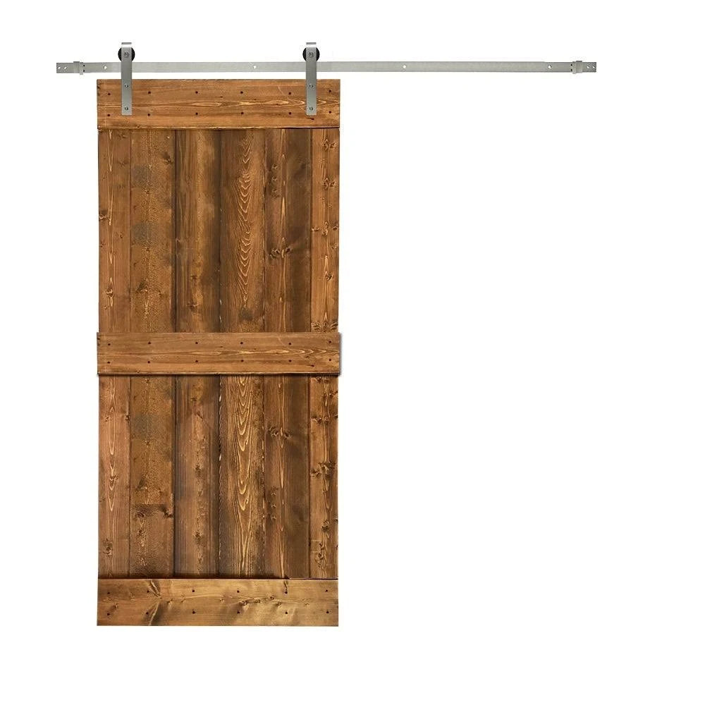 Stained Wooden Sliding Barn Door with Hardware Kit (Ocean Blue - 36 x 84) G30839