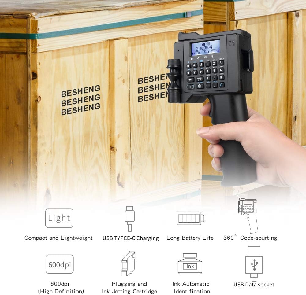 Handheld Inkjet Printer with Quick-Drying Ink Cartridge Z395