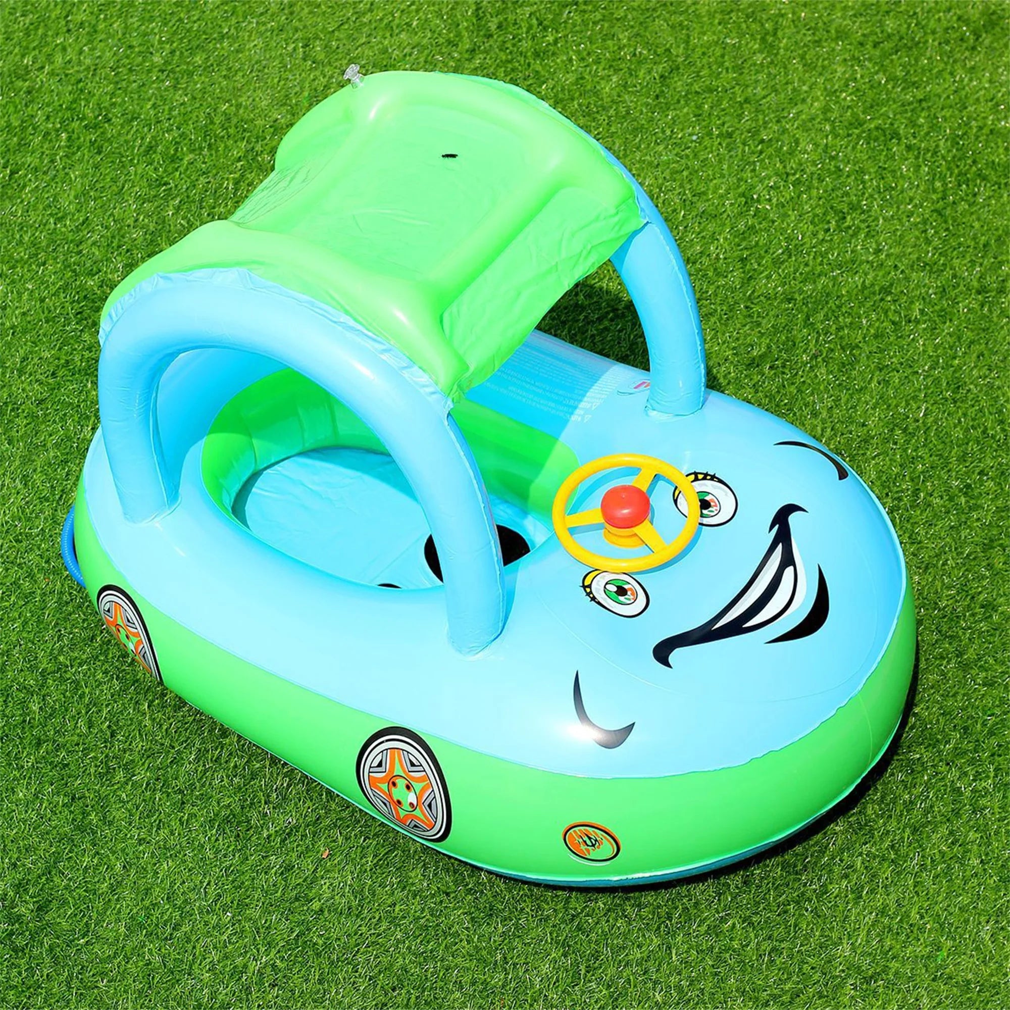 Pink Inflatable Baby Swim Pool Float with Canopy X66665
