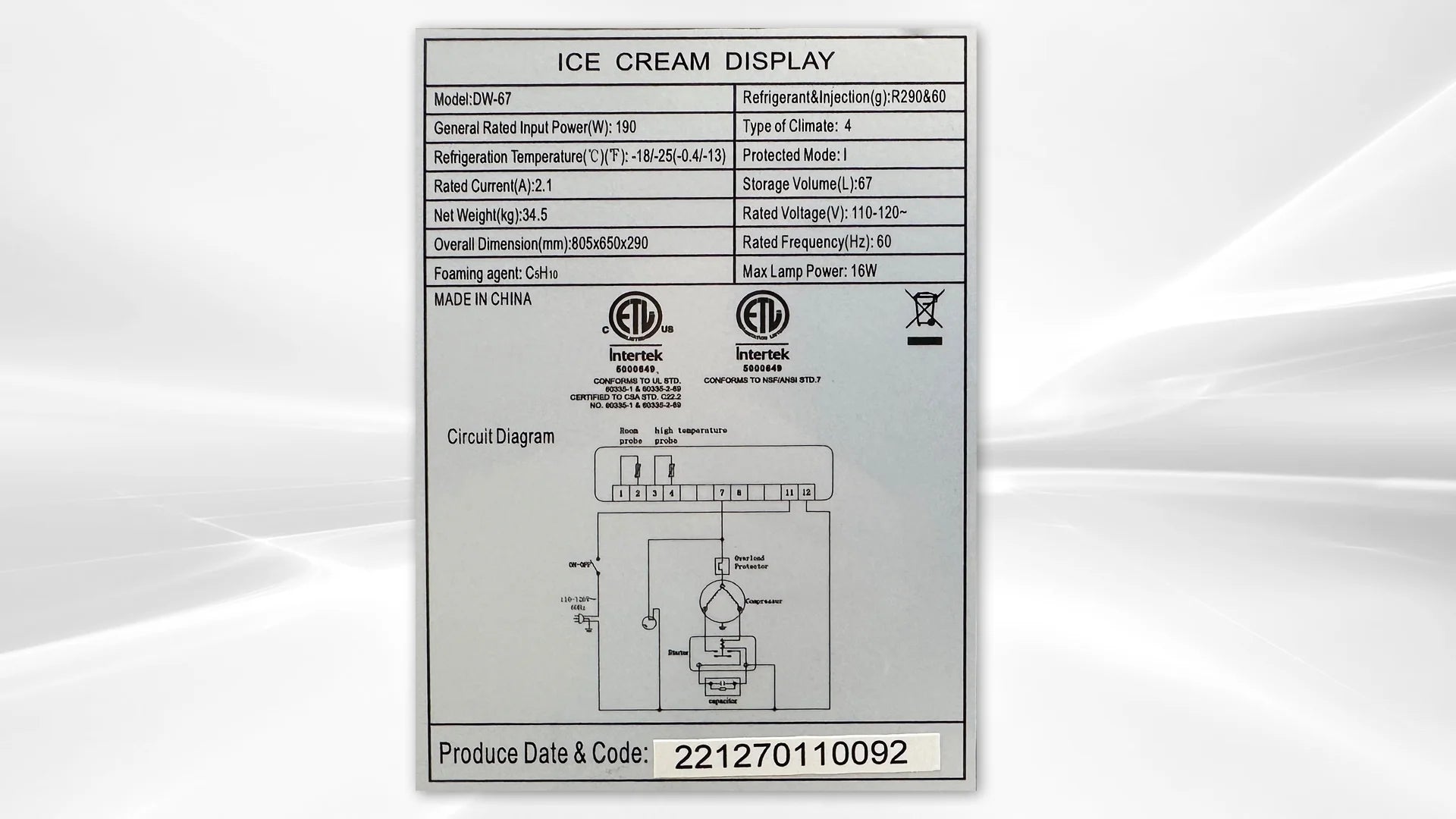 32 in. Commercial 4 Pan Countertop Gelato Ice Cream Display Case Q16740