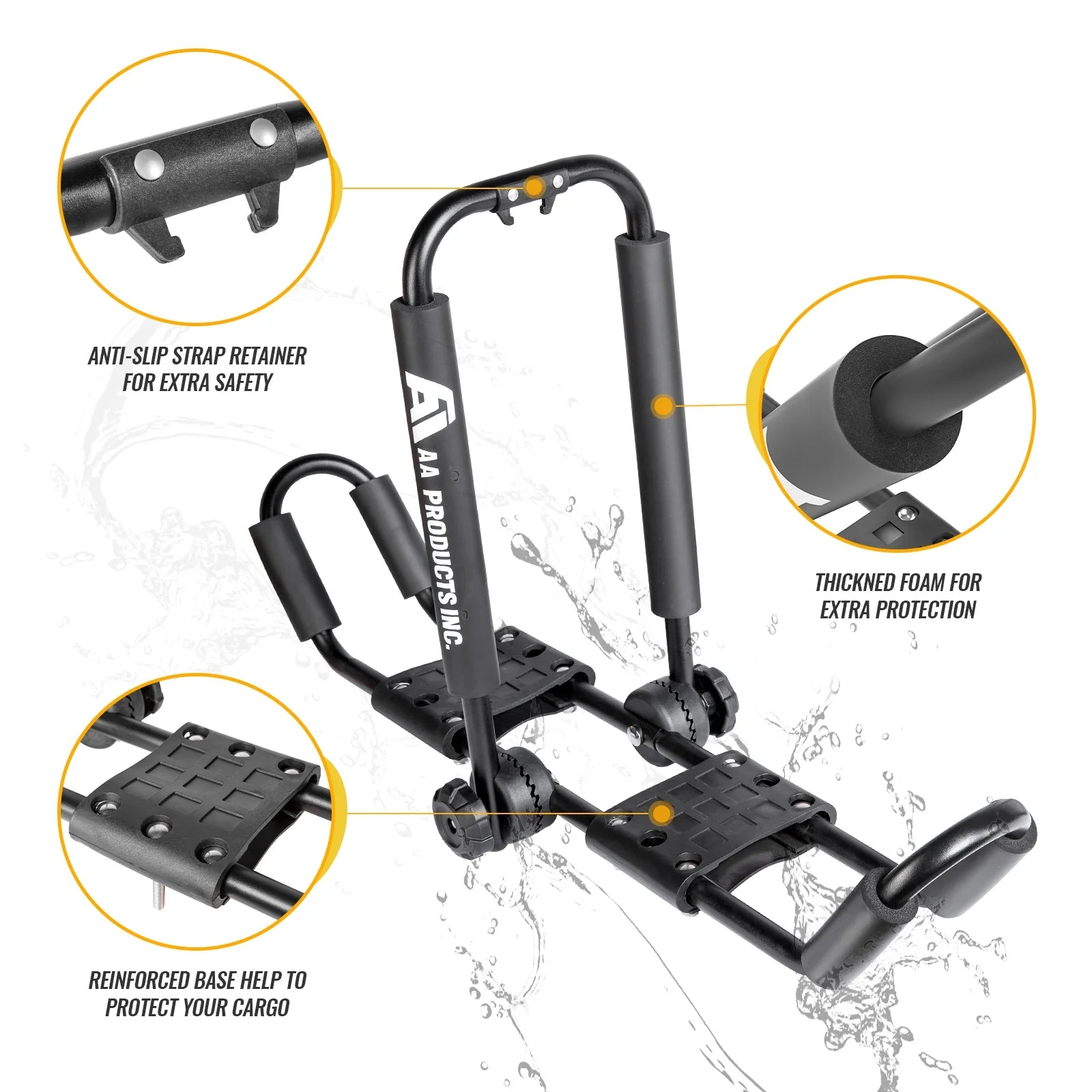 Folding Kayak Roof Rack for Canoe, SUP, Surfboard and Ski Board U54457