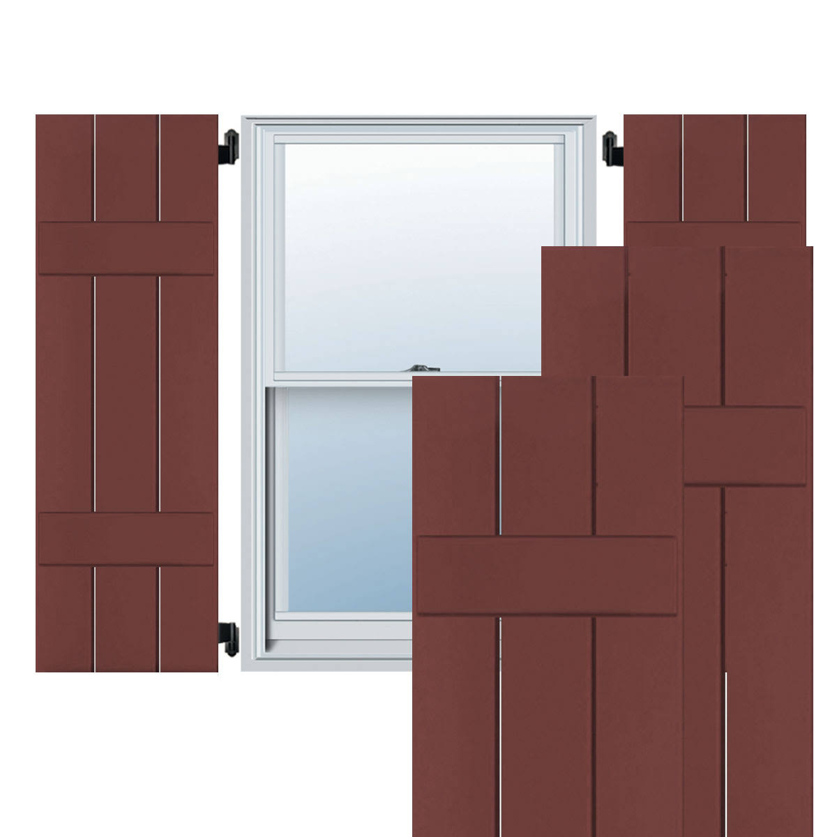 Exterior Real Wood Pine Board-n-Batten Shutters B80137
