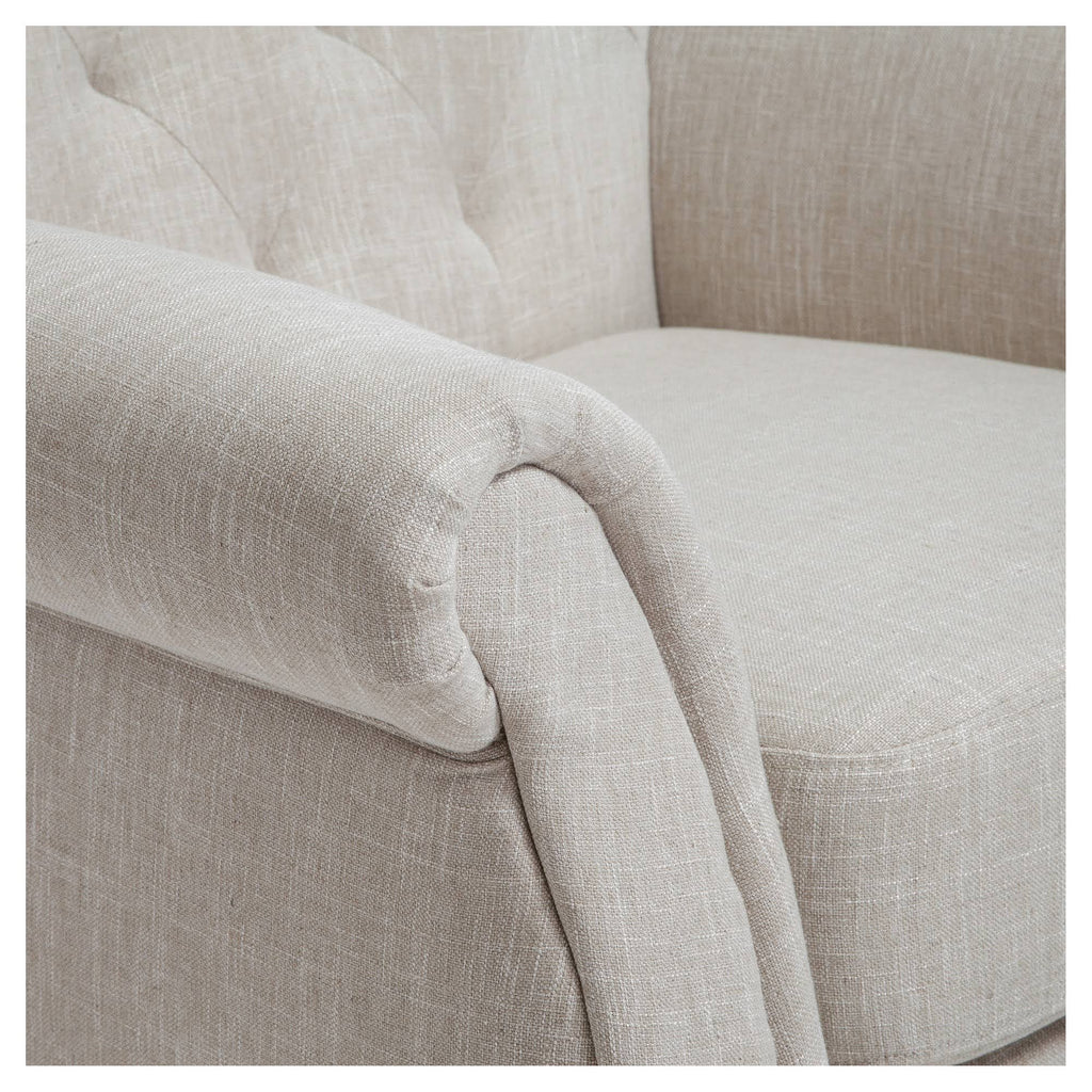 Light Beige Tufted Fabric Club Chair M257997