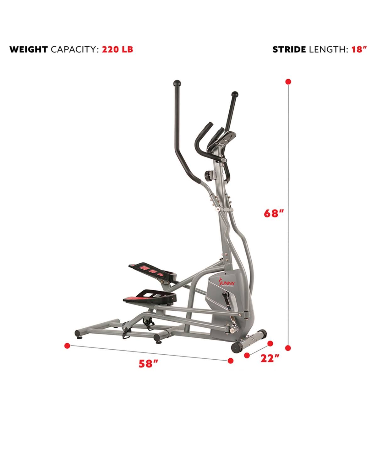 Gray Magnetic Elliptical Trainer U649043