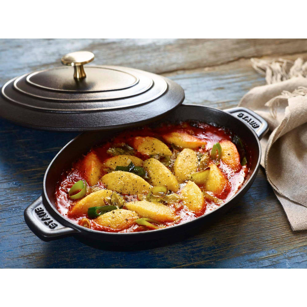 Black Matte Oval Covered Baking Dish A97879