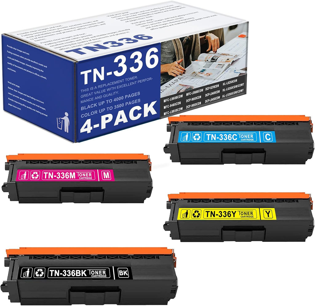 4 Pack High Yield Toner Cartridge for Brother Printer Q718633