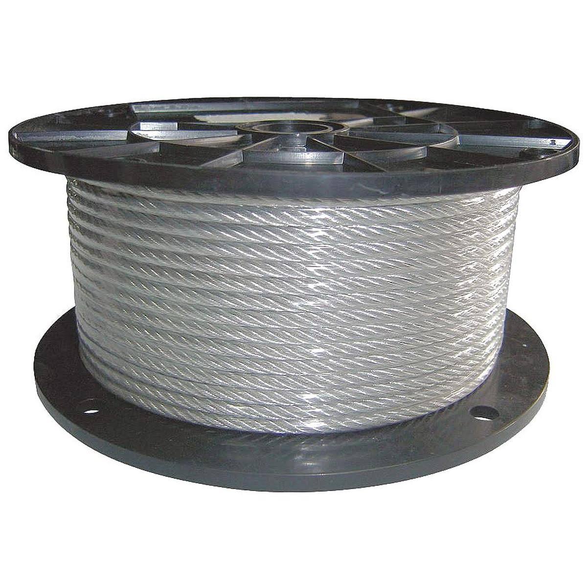 Vinyl Cable, 1/8 in. dia, 500 ft, 7 x 7 A195610