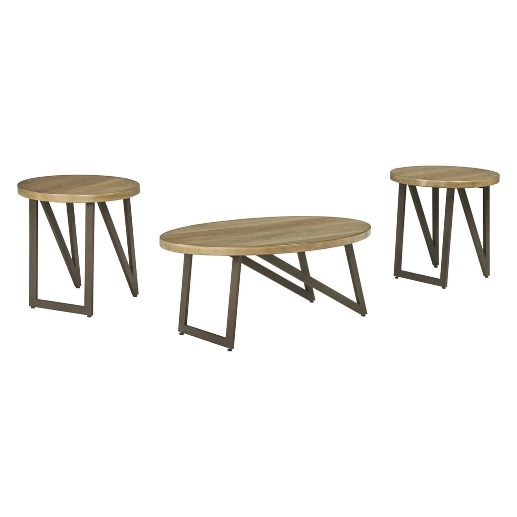 Brown/Black 3 PC Occasional Table Set F635698