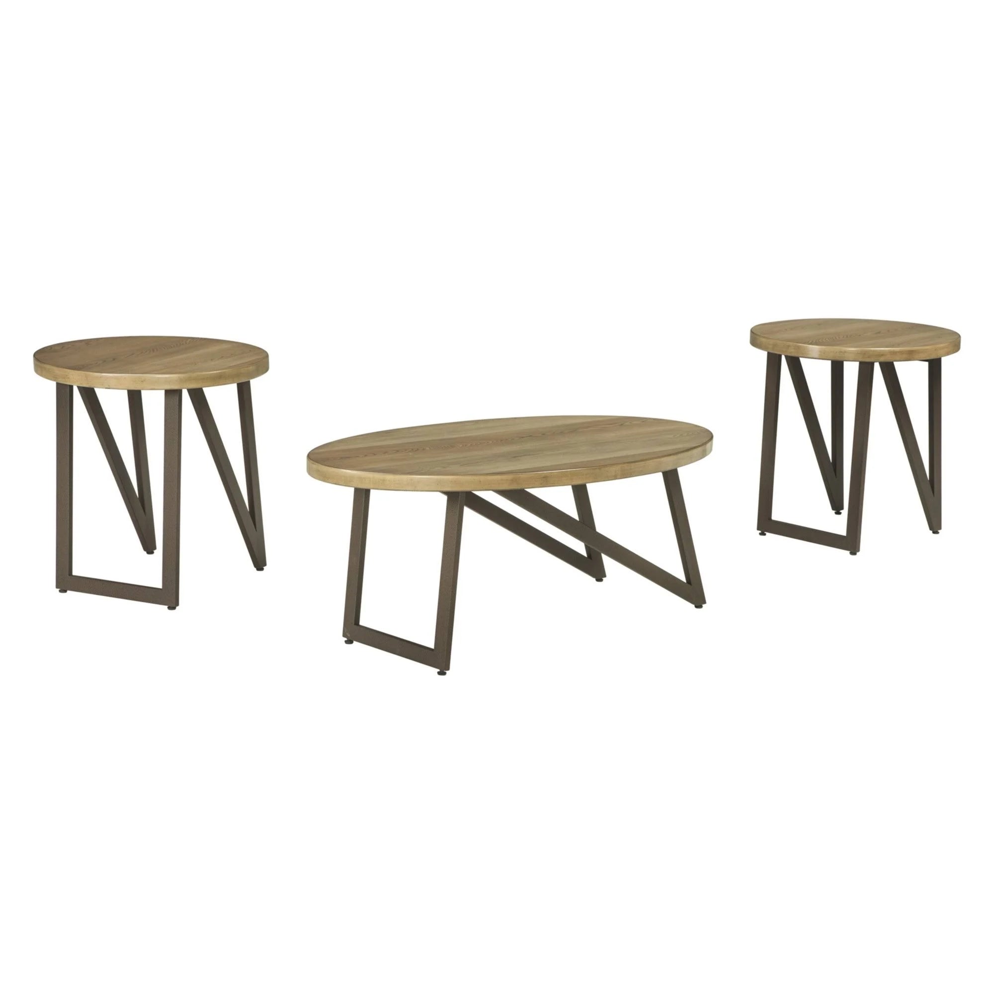 Brown/Black 3 PC Occasional Table Set F635698