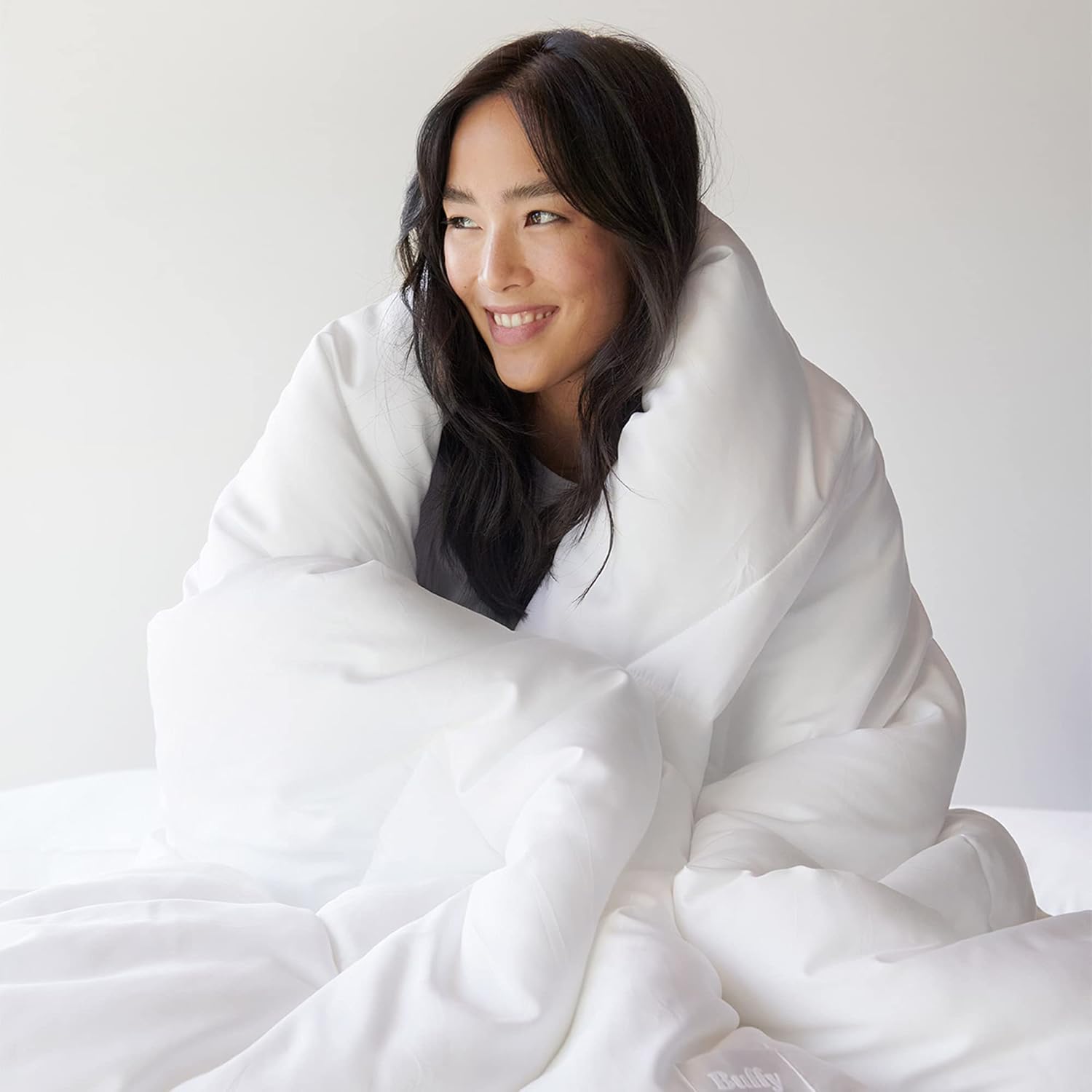 White Eucalyptus Fabric Down-Alternative Comforter with Corner Tabs (Twin/Twin XL) Z782