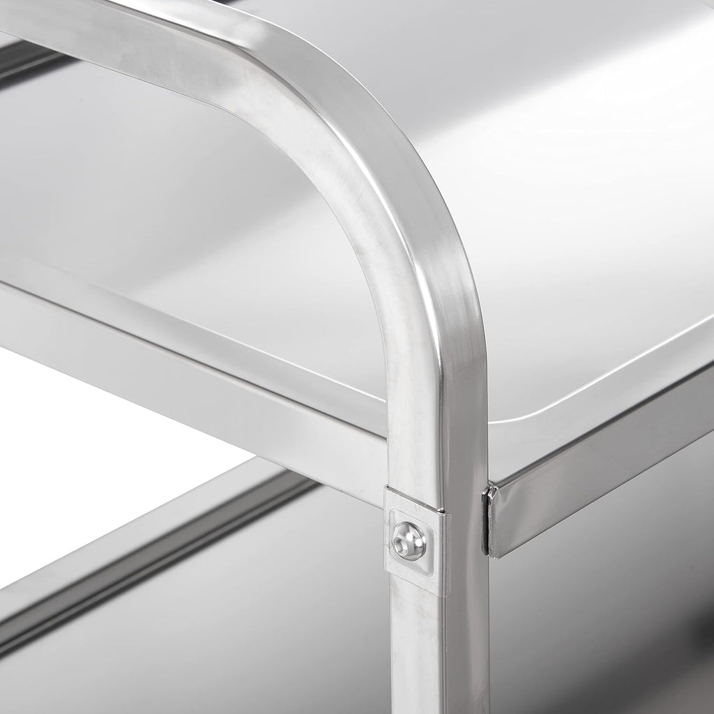 3 Shelf Stainless Steel Utility Cart, 400 Pound Capacity I1094