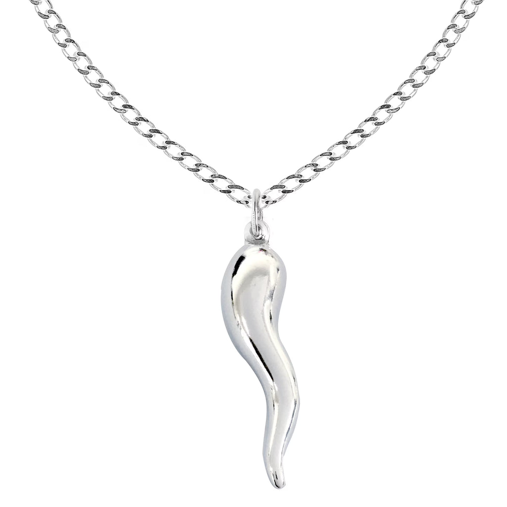 Italian Horn Curb Chain Necklace 18 20 24 Inches A762119
