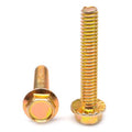3/8-16 x 5/8 Coarse Thread Grade 5 Hex Flange Screw with Serration Medium Carbon Steel Yellow Zinc Plated Pk 1000 L844