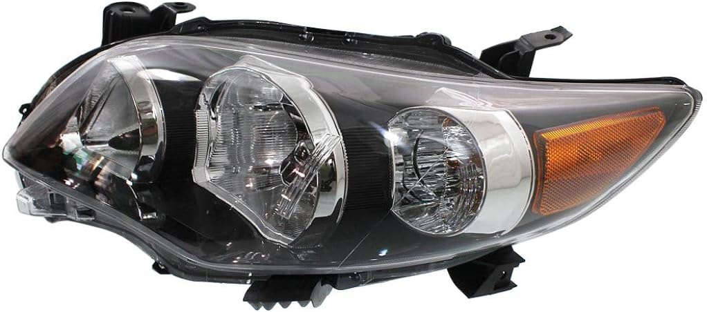 Head Light Assembly Driver Side with Bulbs Black Housing I4659