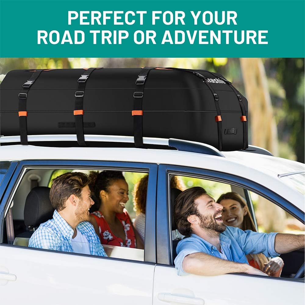 16 Cubic Ft Waterproof Nylon Roof Bag with Anti-Slip Mat Y5432