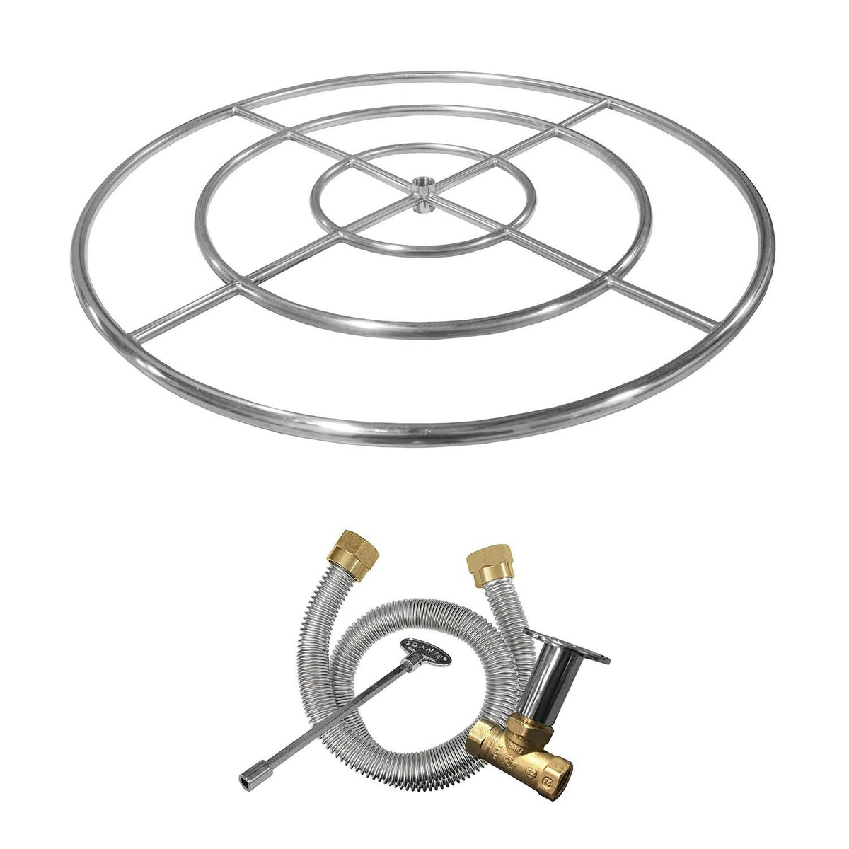 Stainless Steel Gas Fire Pit Burner Ring Kit, Natural Gas, 12-Inches W778