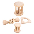 4 Pcs Wooden Baby Wrist Rattles L7311