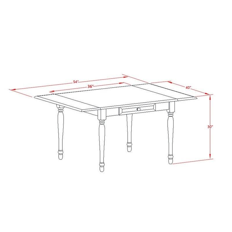 5-Piece Wood Dining Set with Linen White S62444