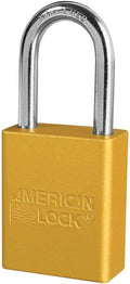Yellow Lockout Padlock, 1/4 in. Dia., Pack of 2 E829