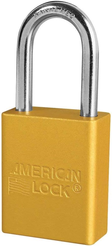 Yellow Lockout Padlock, 1/4 in. Dia., Pack of 2 E829