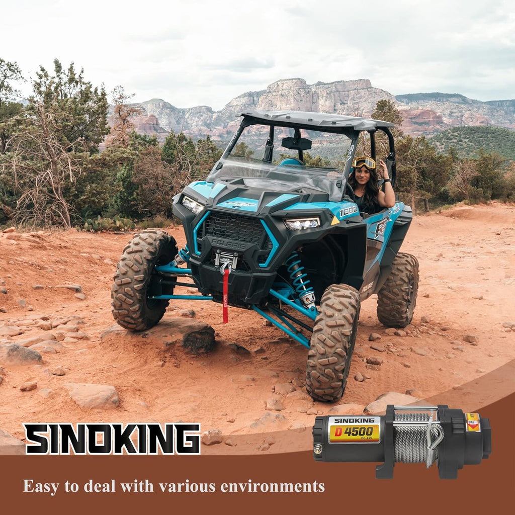 4500lb 12V UTV/ATV Winch with Rope, Wired and Wireless Control P96641