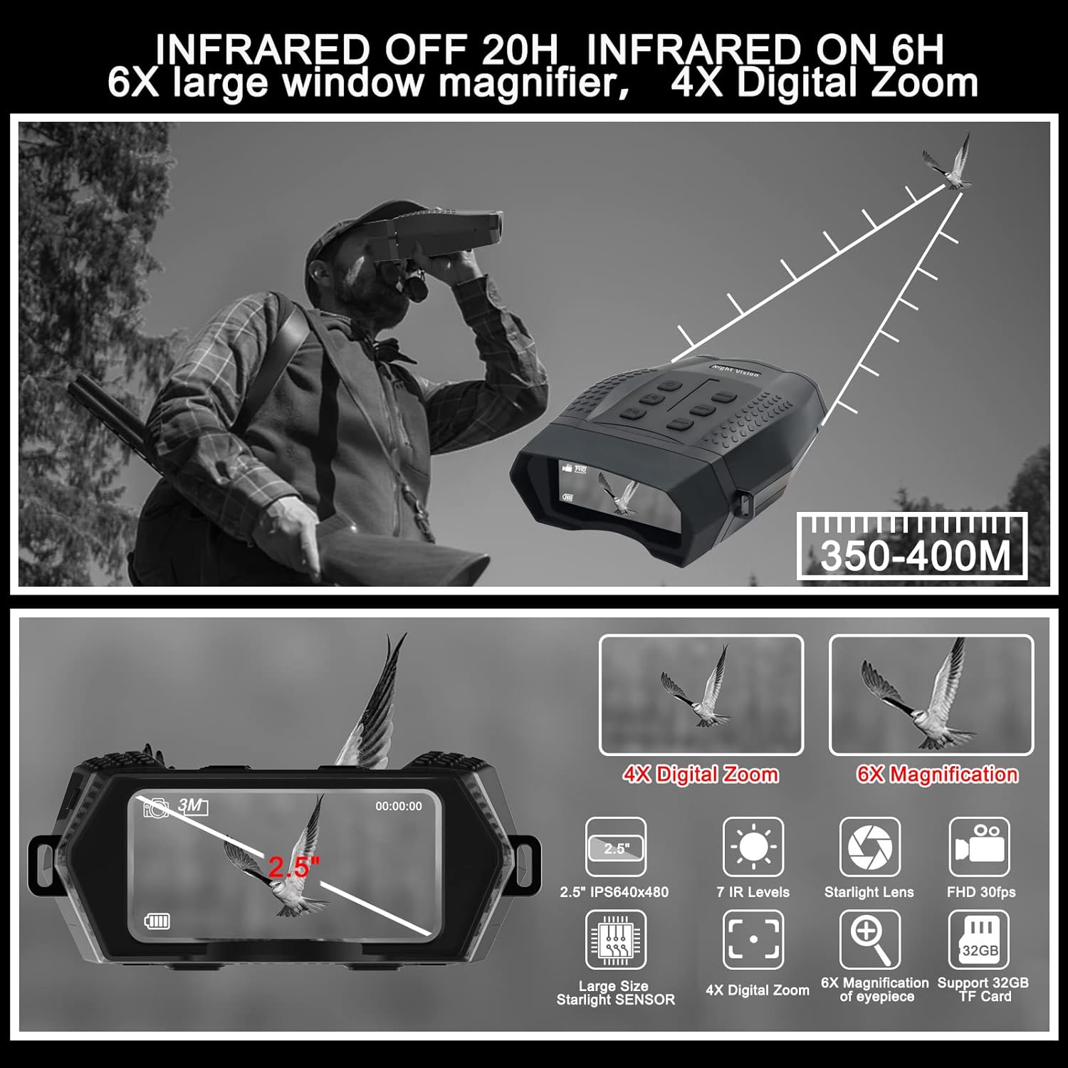 Night Vision Binoculars with Infrared Camera Z68525
