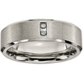 Titanium Satin & Polished with Diamonds 7mm Band E77178