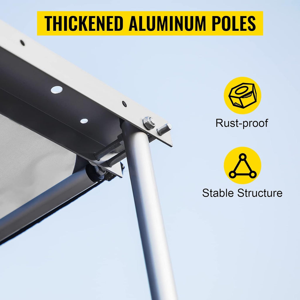 Grey Pull-Out Retractable Vehicle Awning with Carry Bag Y811