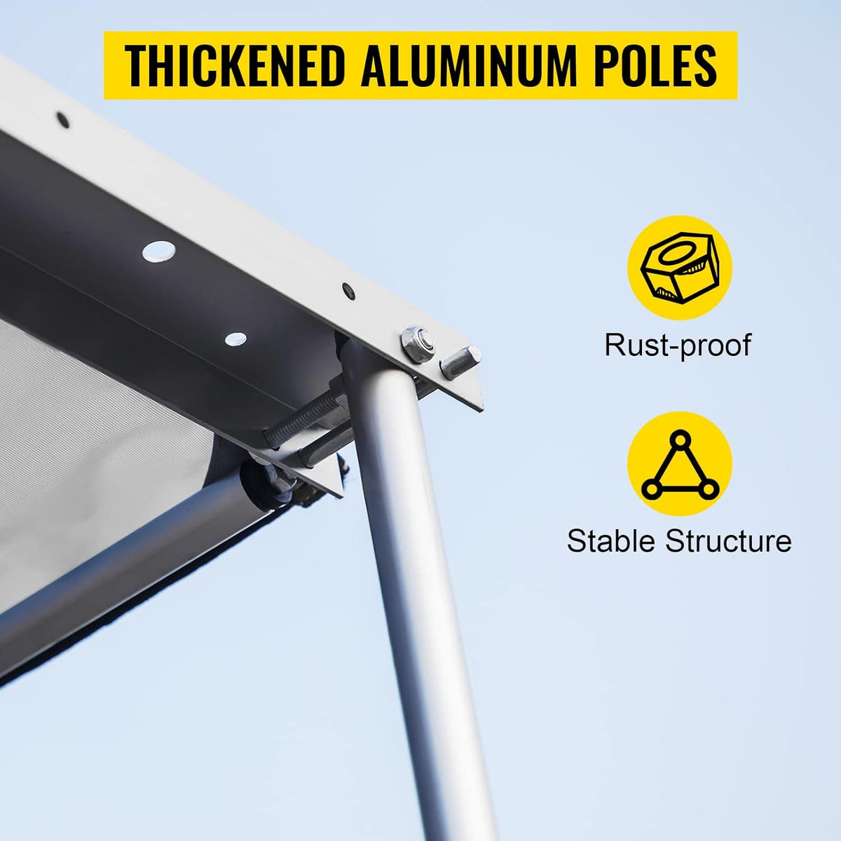Grey Pull-Out Retractable Vehicle Awning with Carry Bag Y811