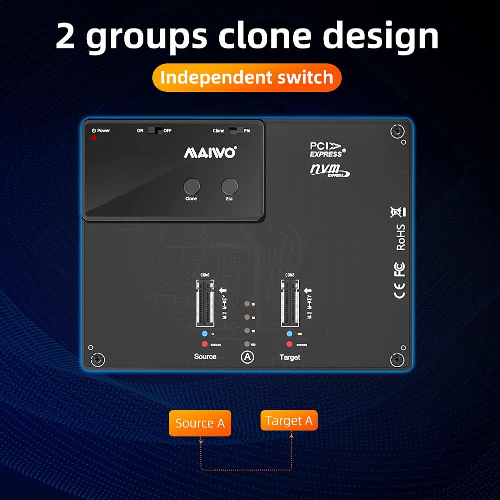 Portable Dual Bay M.2 NVME Docking Station Y949