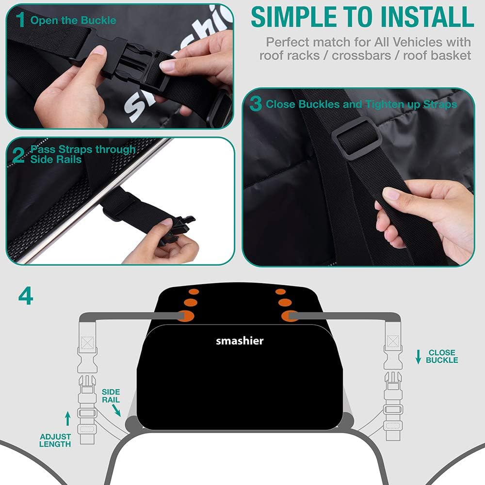 16 Cubic Ft Waterproof Nylon Roof Bag with Anti-Slip Mat Y5432