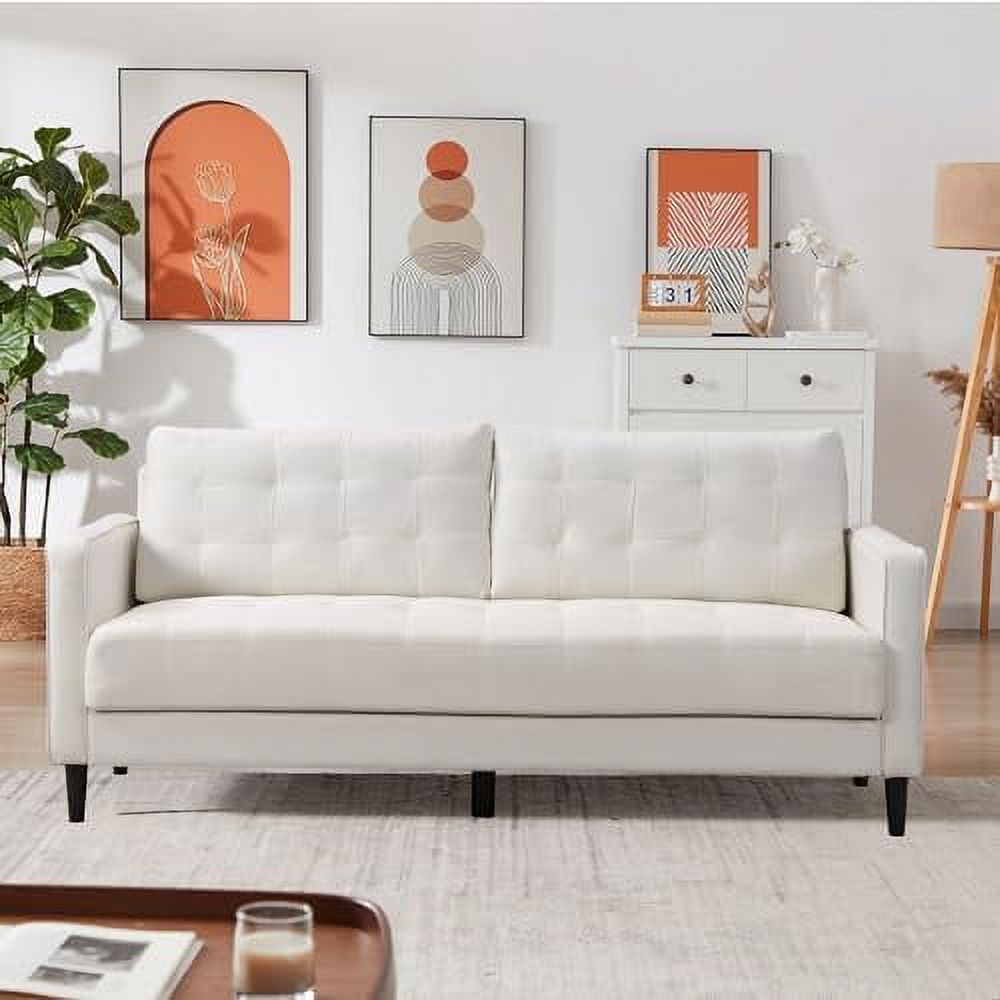 Grey 3 Seater Couch with Tufted Seat and Back Cushion A49118