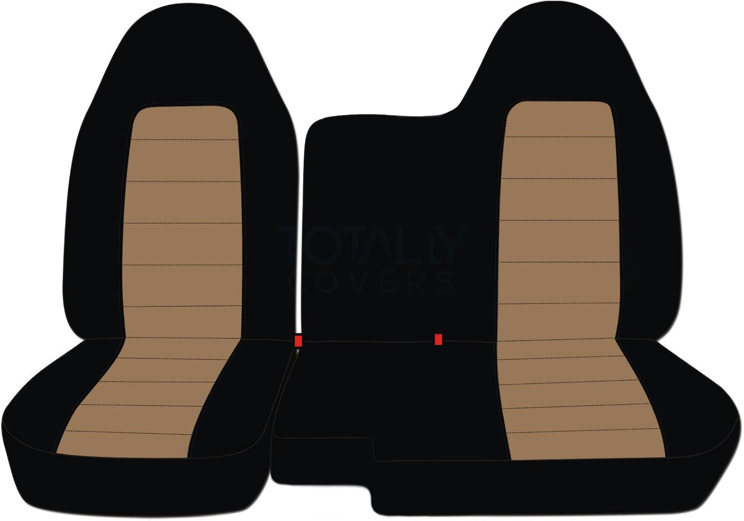 Black and White Two-Tone Truck Seat Covers D9938