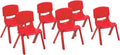 6 Pack Red Plastic Stackable Kids Chairs H7201