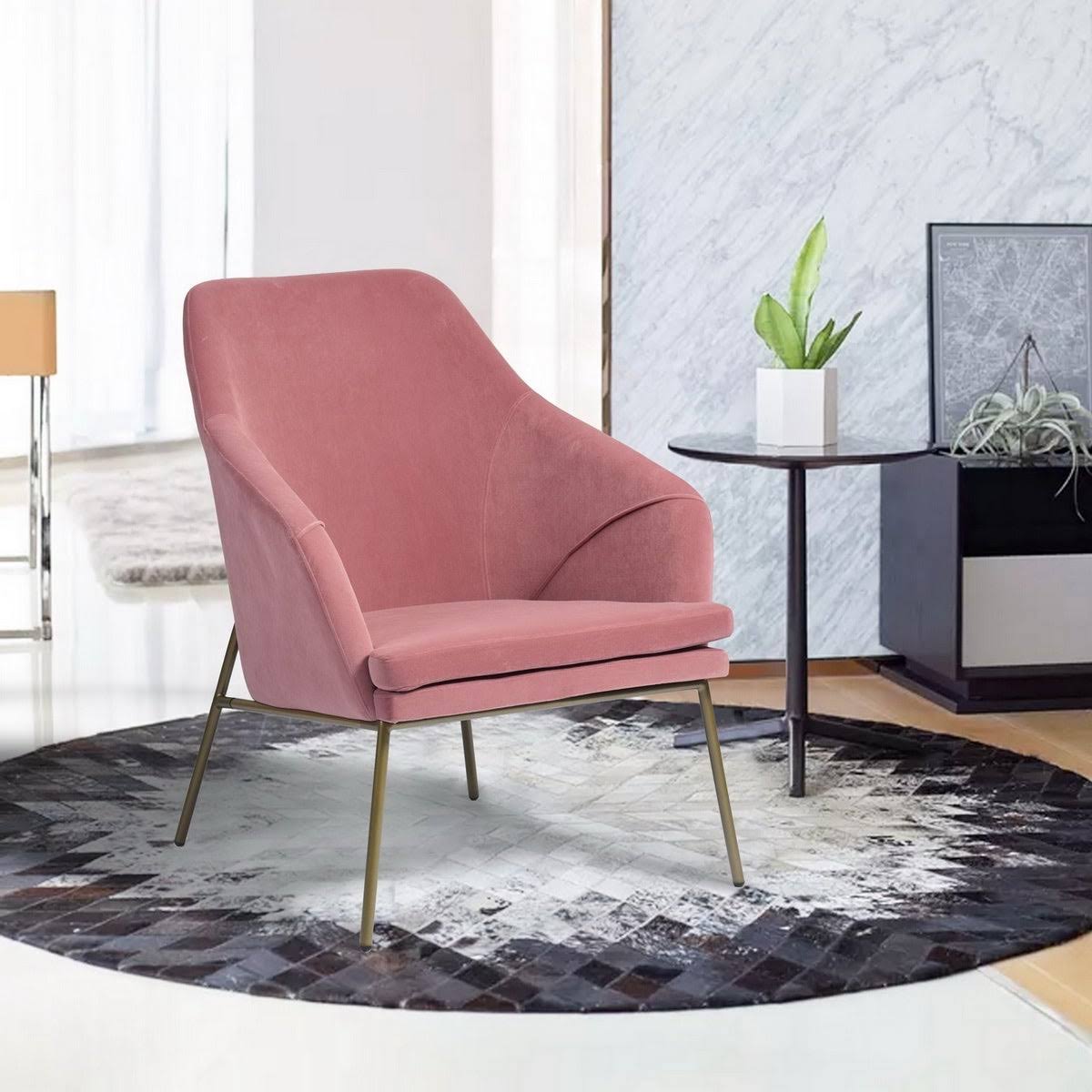 Blue Frosted Velvet Accent Chair C786